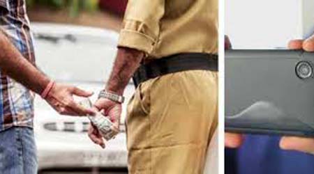 नवी मुंबई तळोजा एमआयडीसी वाहतूक पोलीस वाहनधारकांकडून घेताहेत पैसे